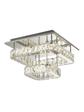 Clover 2 Tier LED Flush - Polished Chrome & Crystal