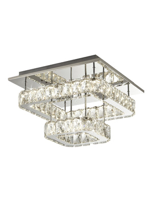 Clover 2 Tier LED Flush - Polished Chrome & Crystal