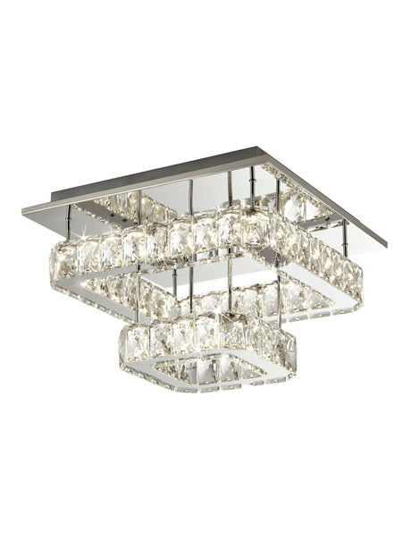Clover 2 Tier LED Flush - Polished Chrome & Crystal