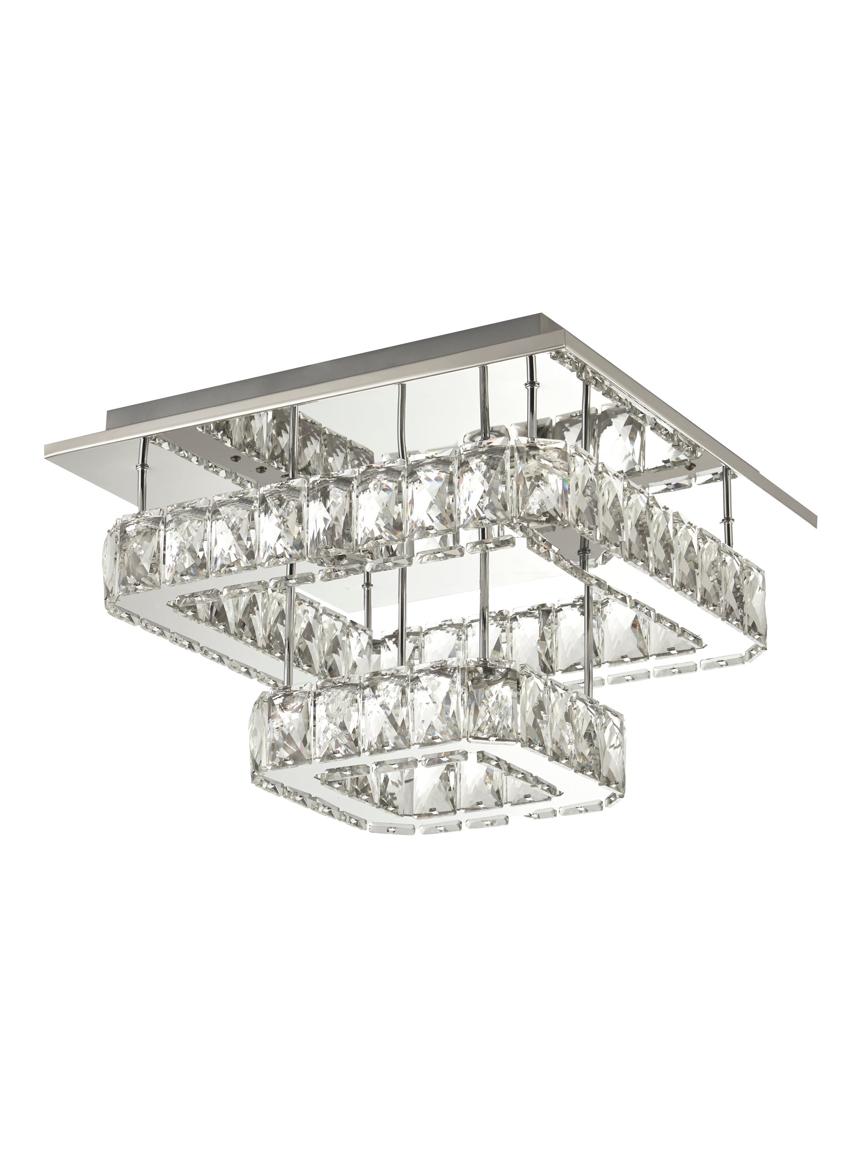 Searchlight Electric Clover 2 Tier LED Flush - Polished Chrome & Crystal 8952CC