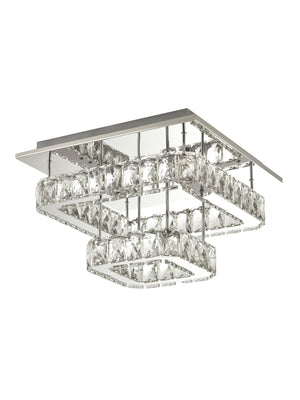 Searchlight Electric Clover 2 Tier LED Flush - Polished Chrome & Crystal 8952CC
