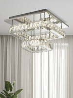 Searchlight Electric Clover 2 Tier LED Flush - Polished Chrome & Crystal 8952CC