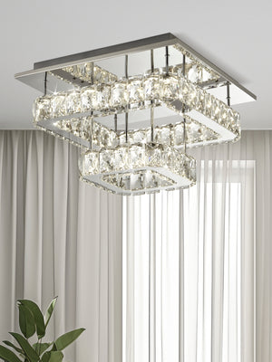 Searchlight Electric Clover 2 Tier LED Flush - Polished Chrome & Crystal 8952CC