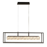 Elevator LED Pendant -  Matt Black Frame & Crystal Centre