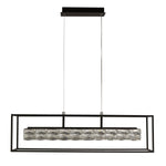 Searchlight Electric Elevator LED Pendant -  Matt Black Frame & Crystal Centre 89562BK