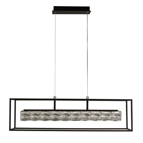 Searchlight Electric Elevator LED Pendant -  Matt Black Frame & Crystal Centre 89562BK