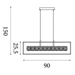 Searchlight Electric Elevator LED Pendant -  Matt Black Frame & Crystal Centre 89562BK