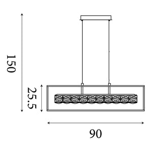 Searchlight Electric Elevator LED Pendant -  Matt Black Frame & Crystal Centre 89562BK