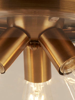 Searchlight Electric Boule 3Lt Semi Flush - Bronze & Clear Glass 8973-3BZ