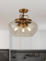 Searchlight Electric Boule 3Lt Semi Flush - Bronze & Clear Glass 8973-3BZ