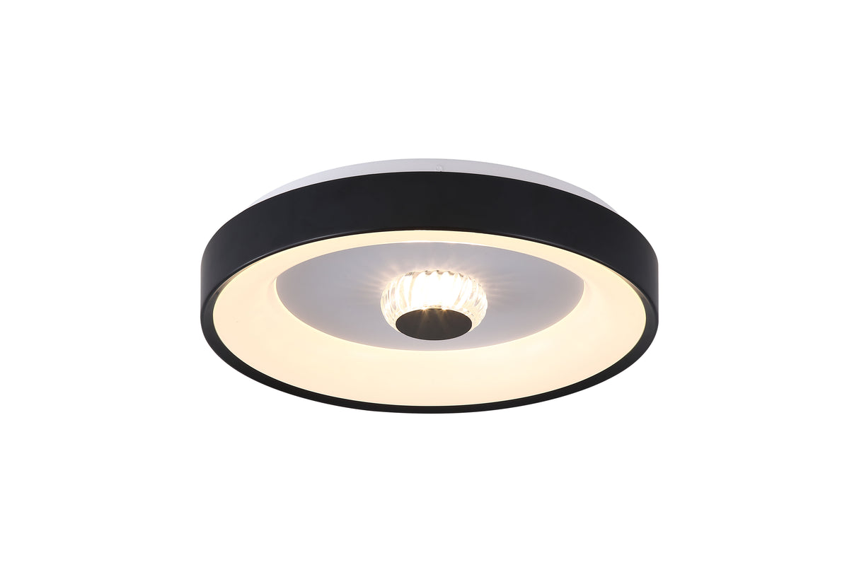Polka LED Flush Ceiling Light, Matt Black