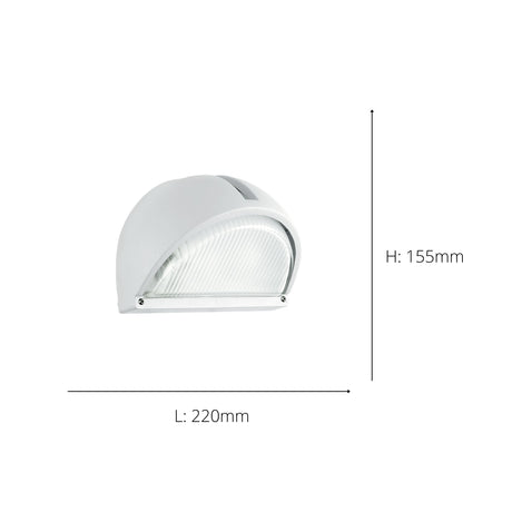 Eglo EU ONJA Outdoor Wall Light – White Cast Aluminium with Clear Fluted Glass, E27, Classic Exterior Lighting
