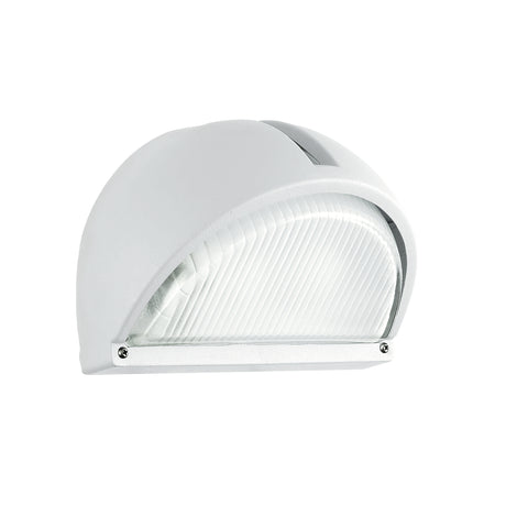 Eglo EU ONJA Outdoor Wall Light – White Cast Aluminium with Clear Fluted Glass, E27, Classic Exterior Lighting