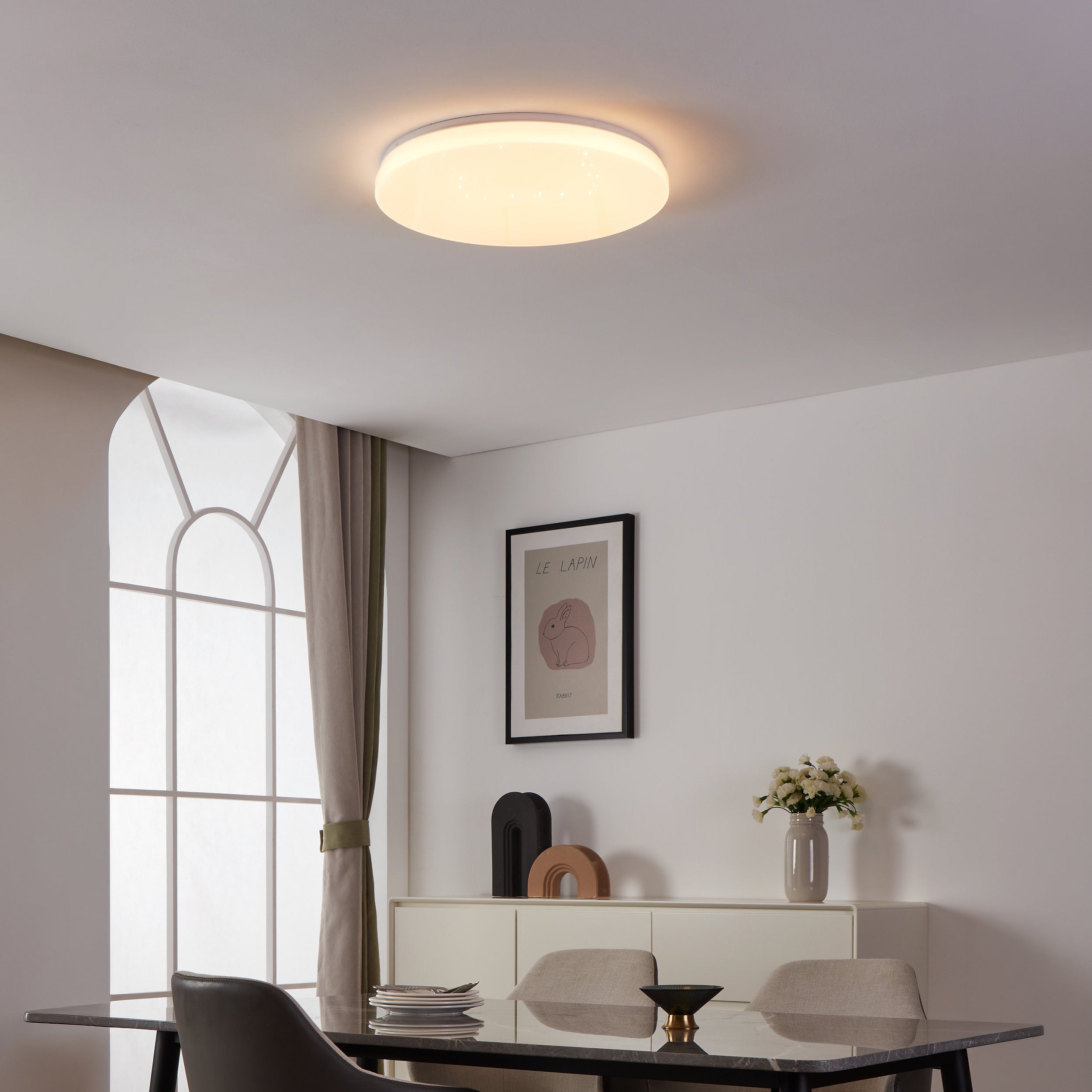 Eglo EU TOTARI?Z Smart LED Ceiling Light – White Finish, Tuneable White 2700–6500K, App & Remote Control, 530mm Indoor Light product image - Endon Lighting from First Light Direct with great prices and fast UK delivery