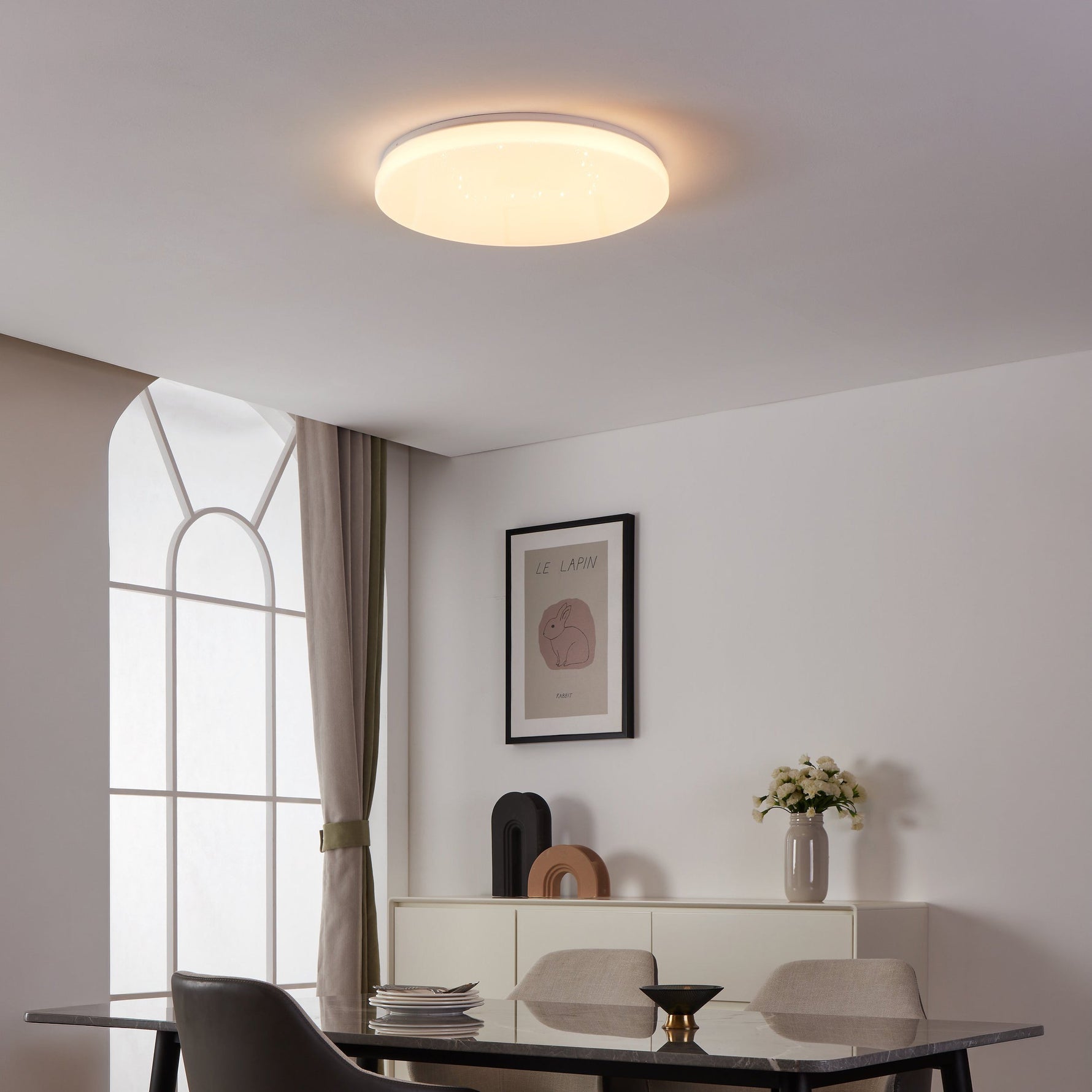 Eglo EU TOTARI?Z Smart LED Ceiling Light – White Finish, Tuneable White 2700–6500K, App & Remote Control, 530mm Indoor Light product image - Endon Lighting from First Light Direct with great prices and fast UK delivery
