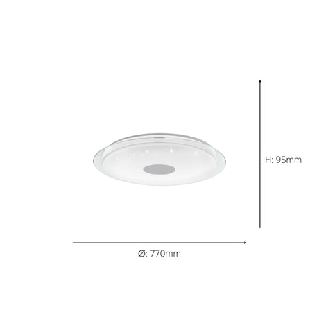 Eglo EU Lanciano-Z White Plastic & Steel LED Tuneable White Ceiling Light