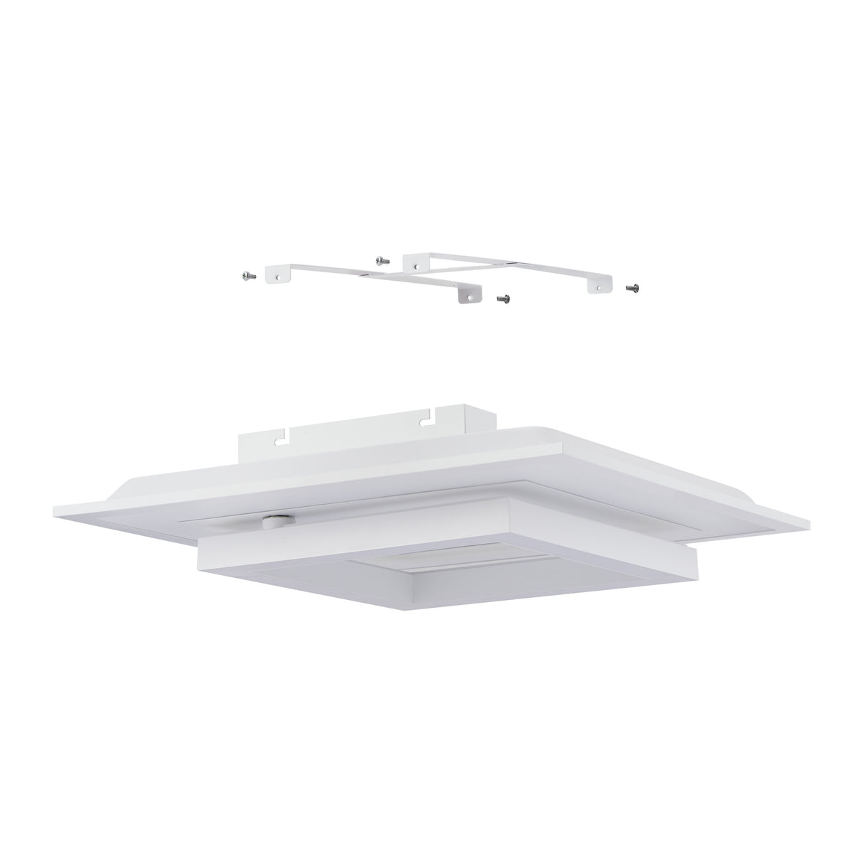 Eglo EU Savatarila-Z Aluminium & Plastic White Modern LED Ceiling Light, 45cm