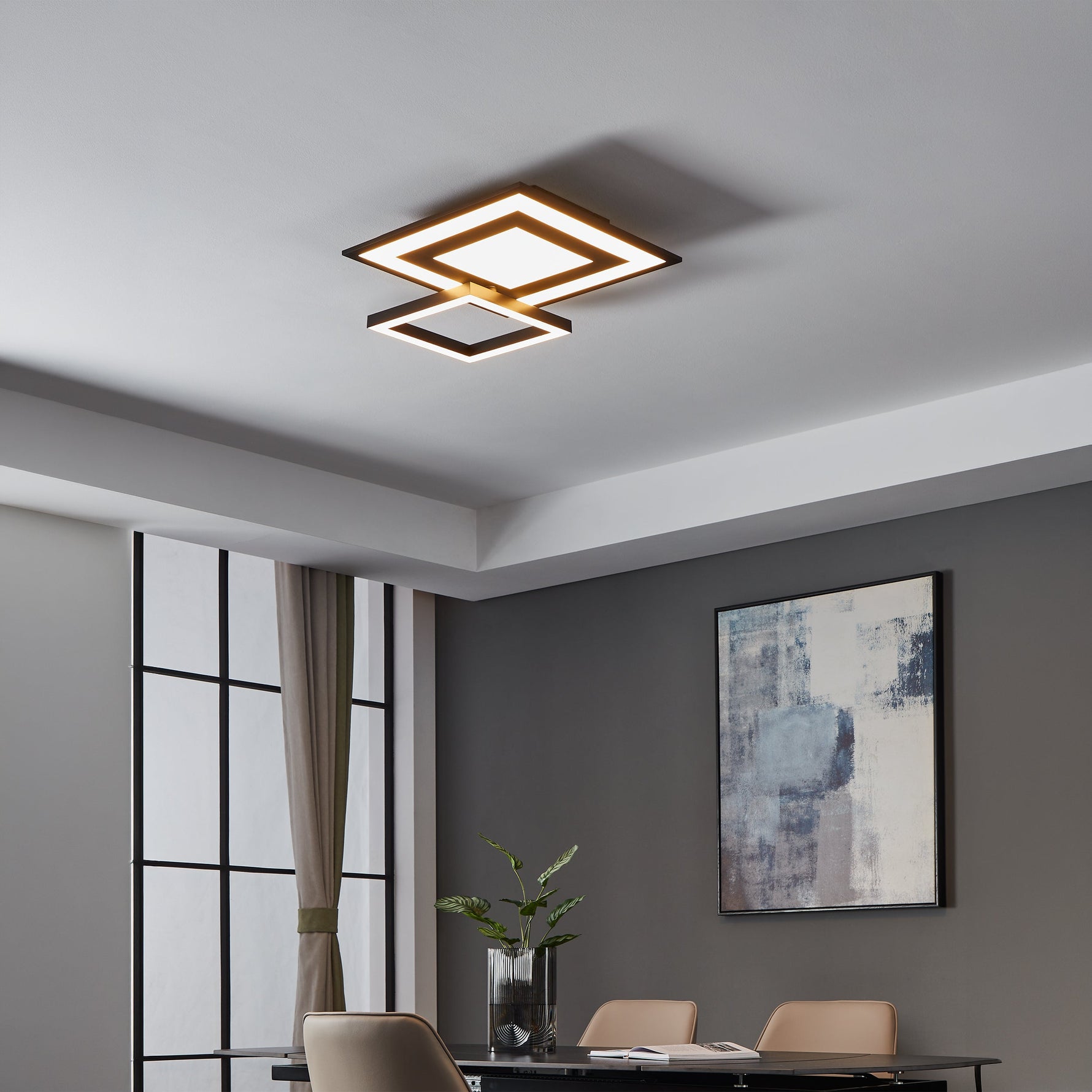 Eglo EU Turcona-Z Steel & Aluminum White LED Smart Control Ceiling Light product image - Endon Lighting from First Light Direct with great prices and fast UK delivery