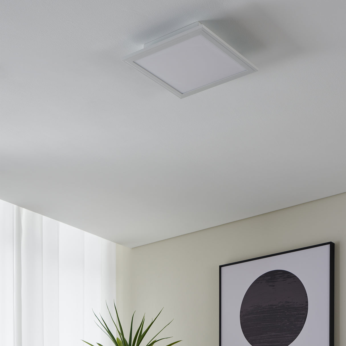 Eglo EU Salobrena-Z White Aluminium LED Smart Control Ceiling Light, 30cm