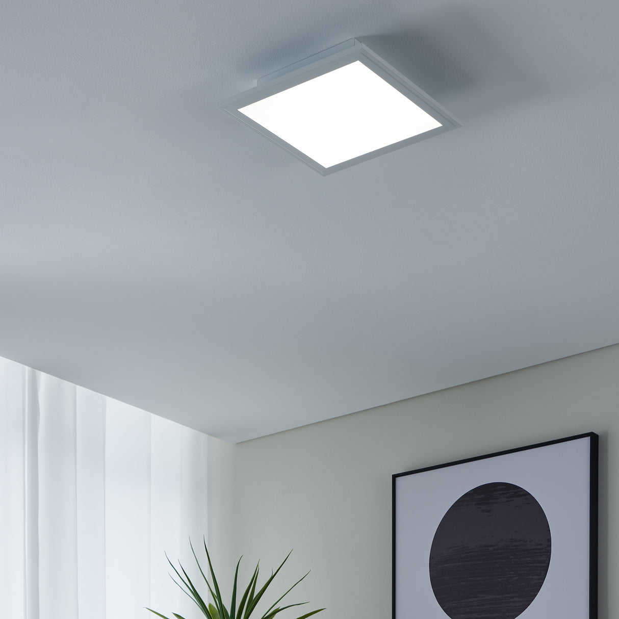 Eglo EU Salobrena-Z White Aluminium LED Smart Control Ceiling Light, 30cm