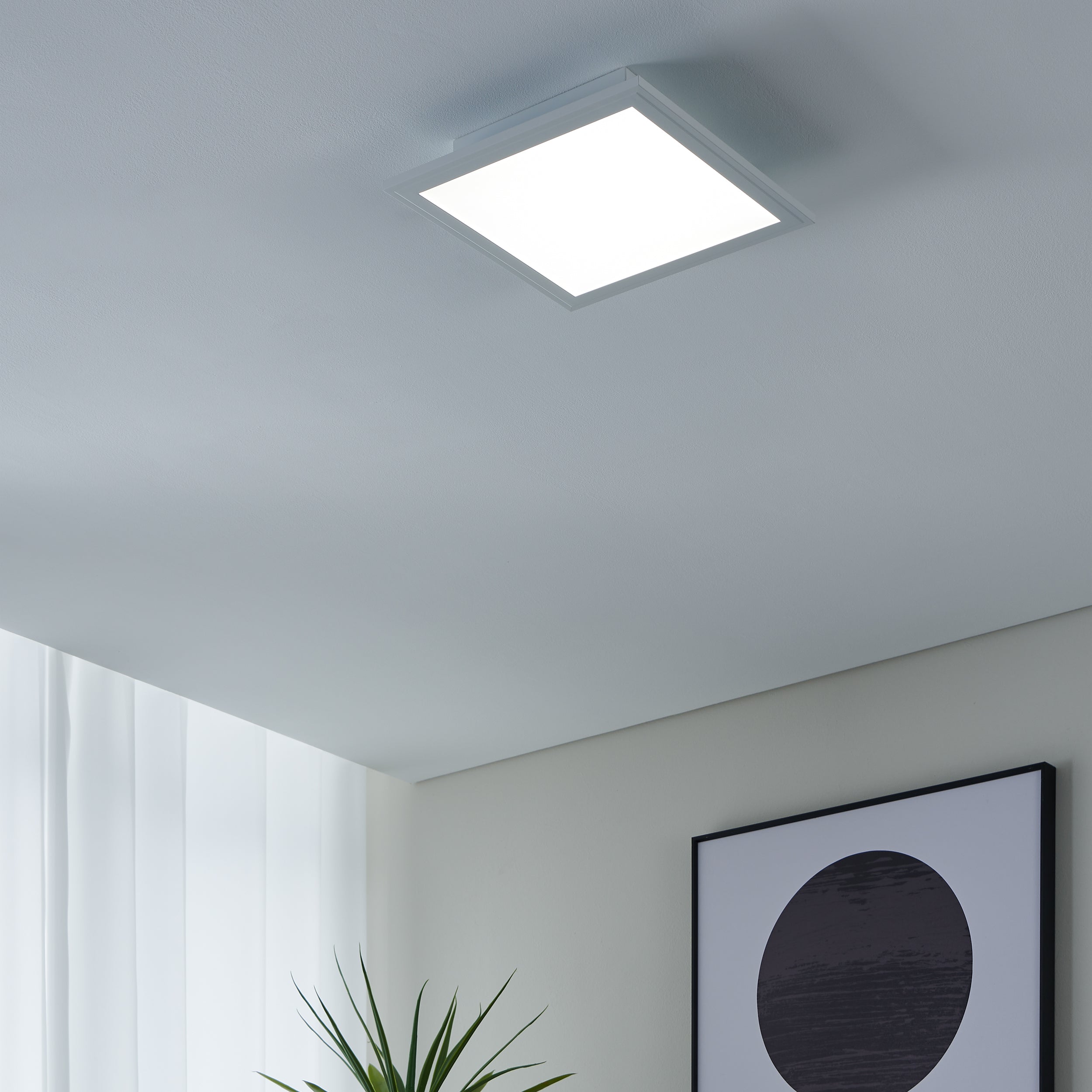 Eglo EU Salobrena-Z White Aluminium LED Smart Control Ceiling Light, 120cm product image - Endon Lighting from First Light Direct with great prices and fast UK delivery