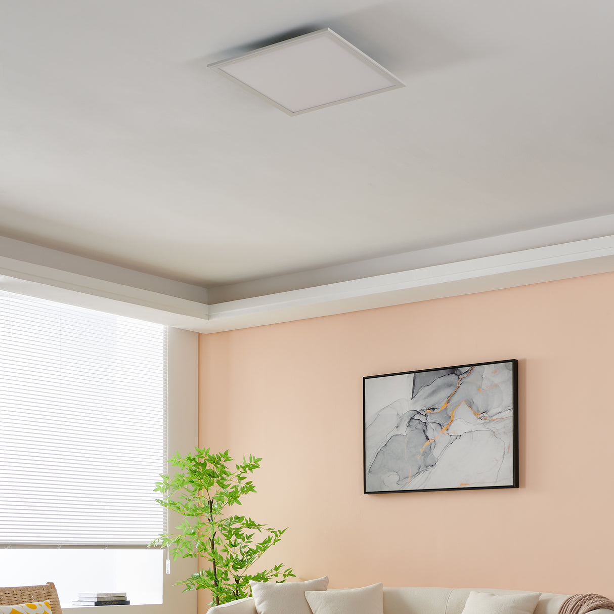 Eglo EU Salobrena-Z White Aluminium LED Smart Control Ceiling Light, 45cm