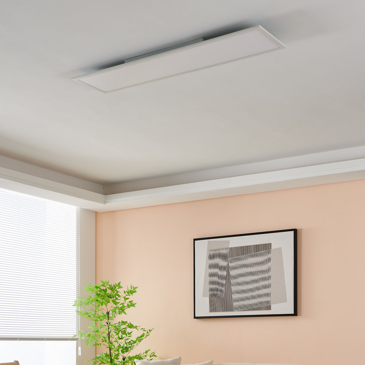 Eglo EU Salobrena-Z White Aluminium LED Smart Control Ceiling Light, 120cm