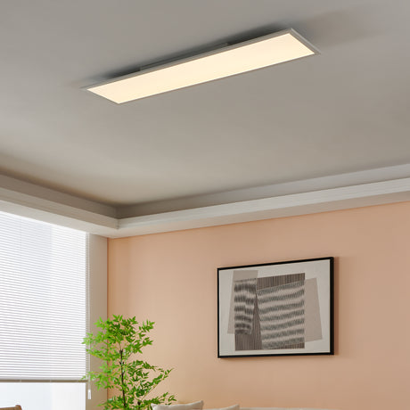 Eglo EU Salobrena-Z White Aluminium LED Smart Control Ceiling Light, 120cm