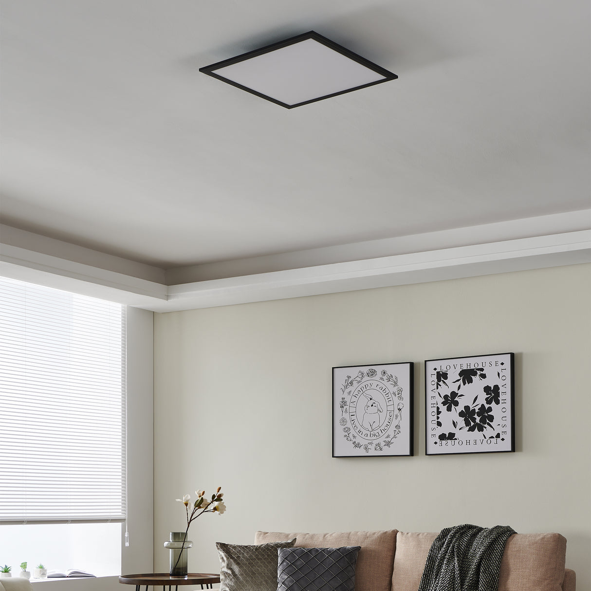 Eglo EU Salobrena-Z Black Aluminium LED Smart Control Ceiling Light, 45cm
