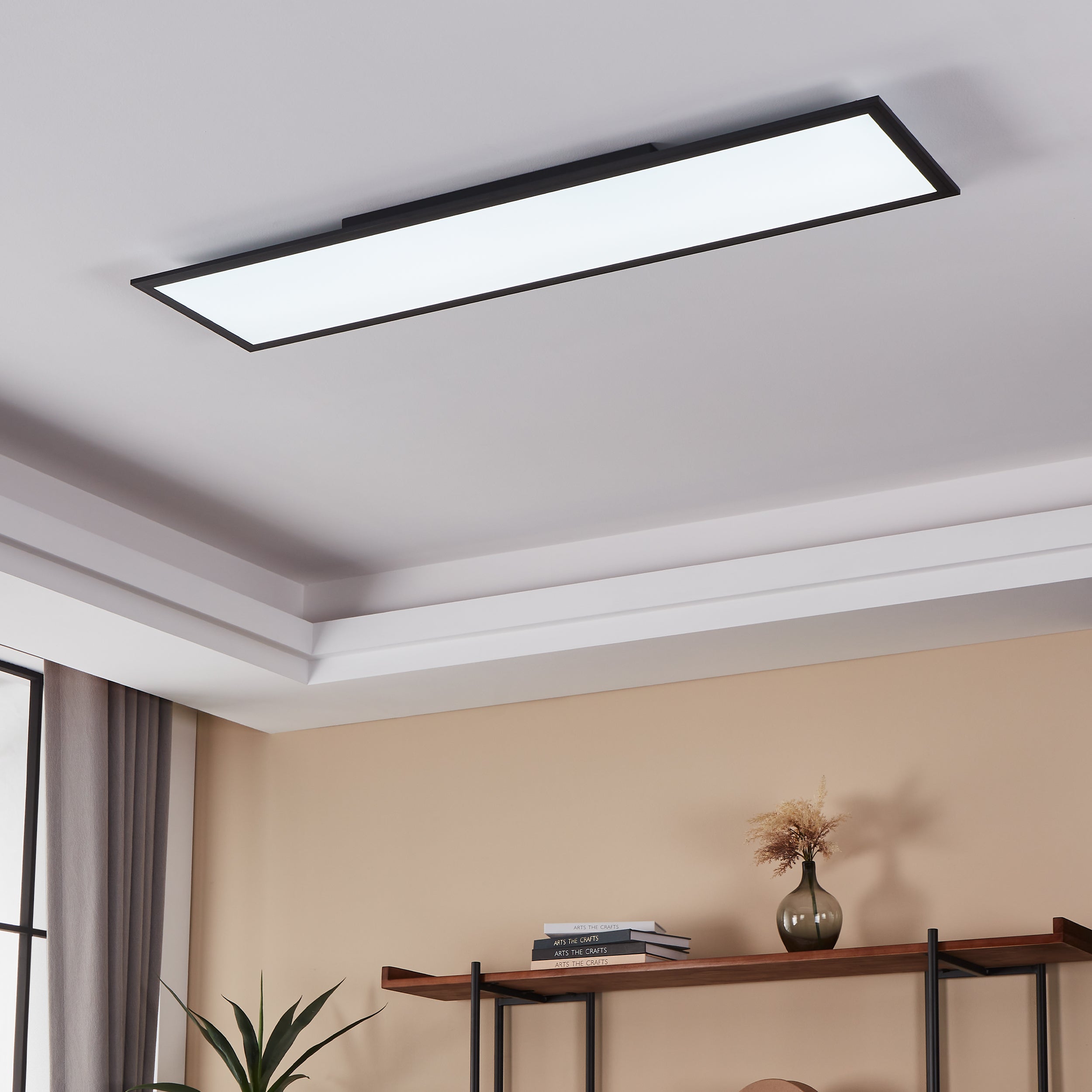 Eglo EU Turcona-Z Steel & Aluminium White LED Ceiling Light, 120cm product image - Endon Lighting from First Light Direct with great prices and fast UK delivery