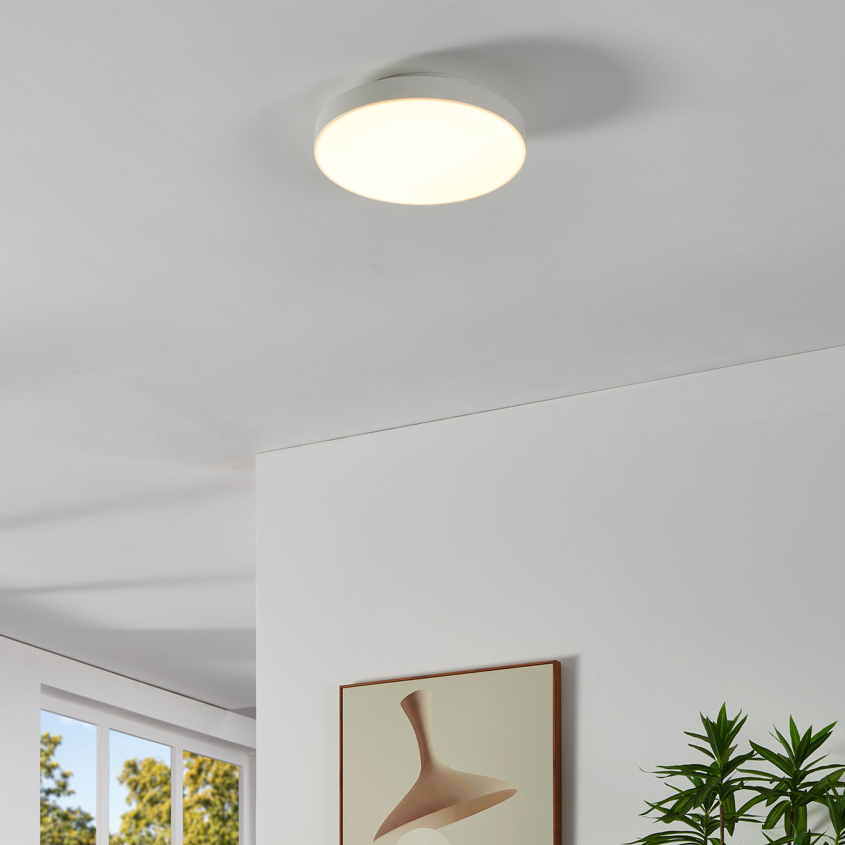 Eglo EU Turcona-Z Steel & Aluminium White LED Smart Control Ceiling Light, 30cm