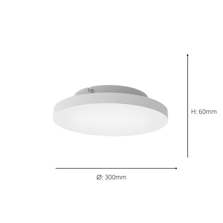Eglo EU Turcona-Z Steel & Aluminium White LED Smart Control Ceiling Light, 30cm