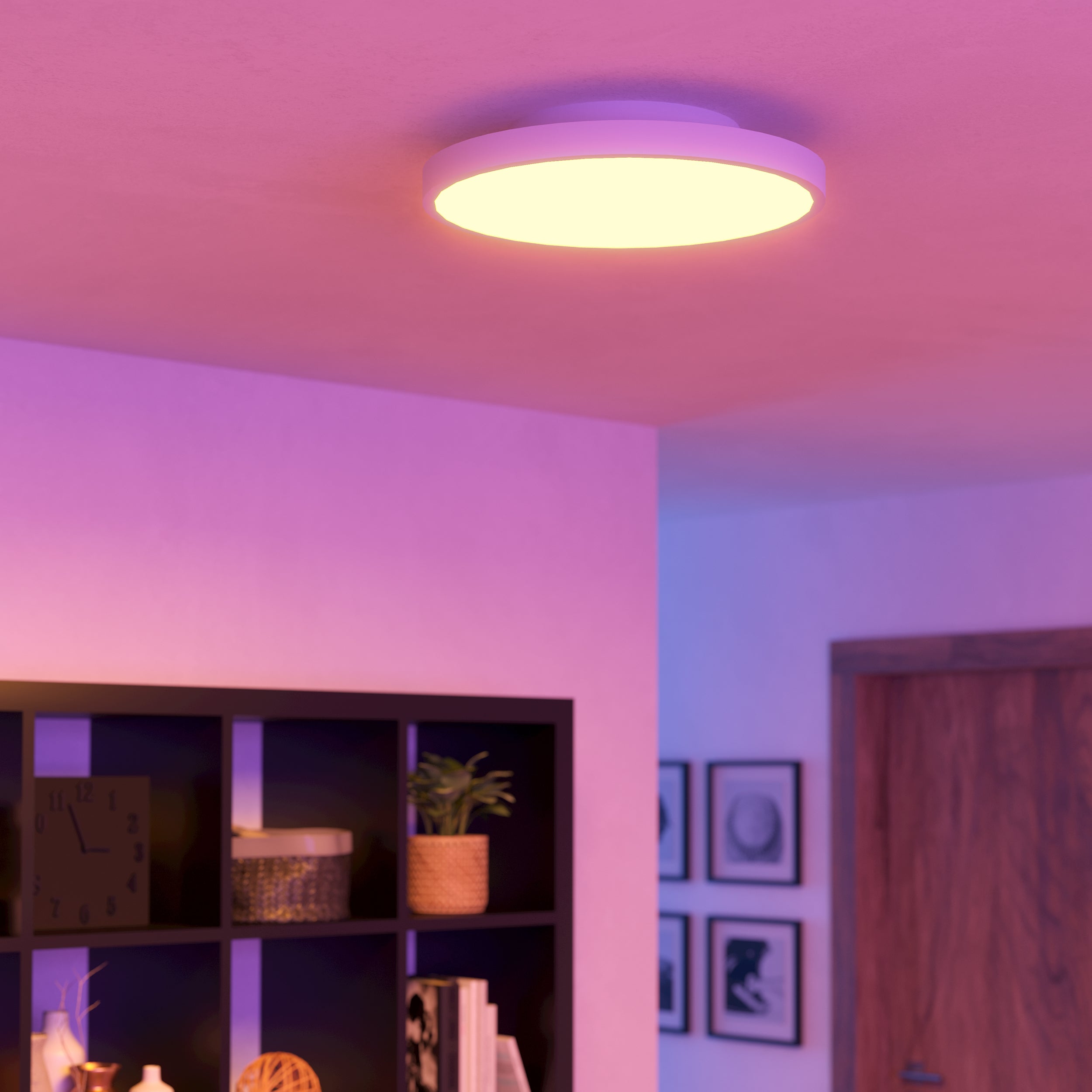 Eglo EU Paranday-Z Black Steel Smart Control, Colour Changing Ceiling Light, (L) 47cm product image - Endon Lighting from First Light Direct with great prices and fast UK delivery