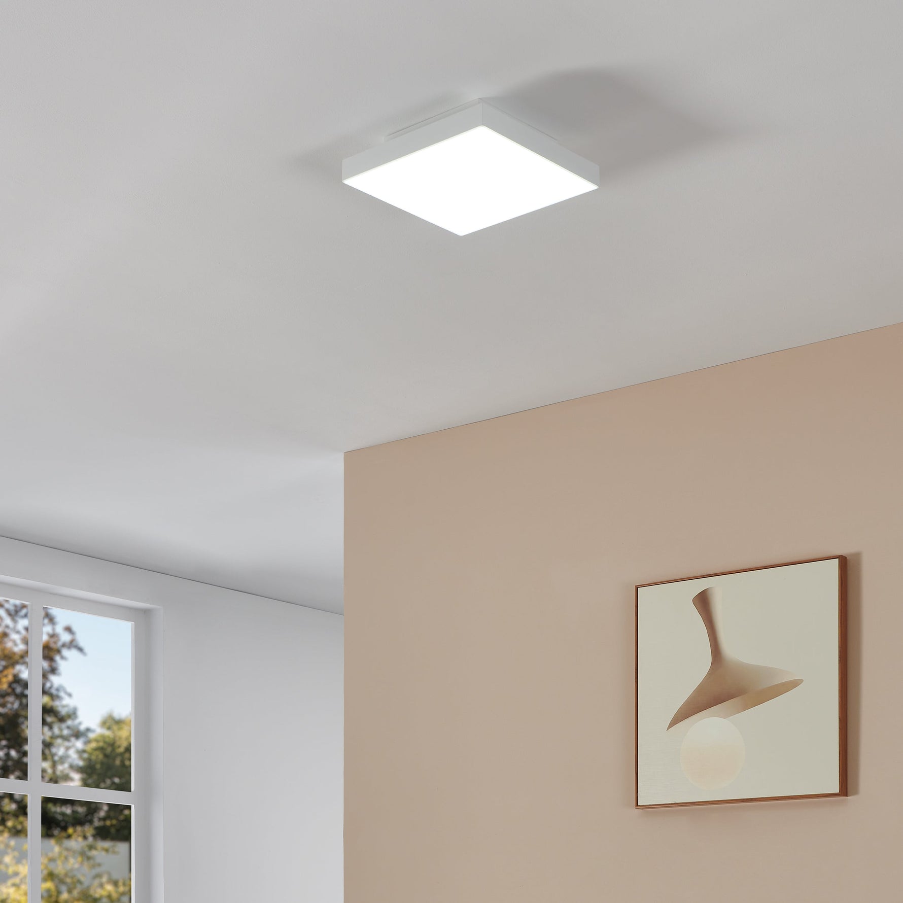 Eglo EU Palagiano Plastic & Steel White LED Modern Ceiling Light, 30cm product image - Endon Lighting from First Light Direct with great prices and fast UK delivery