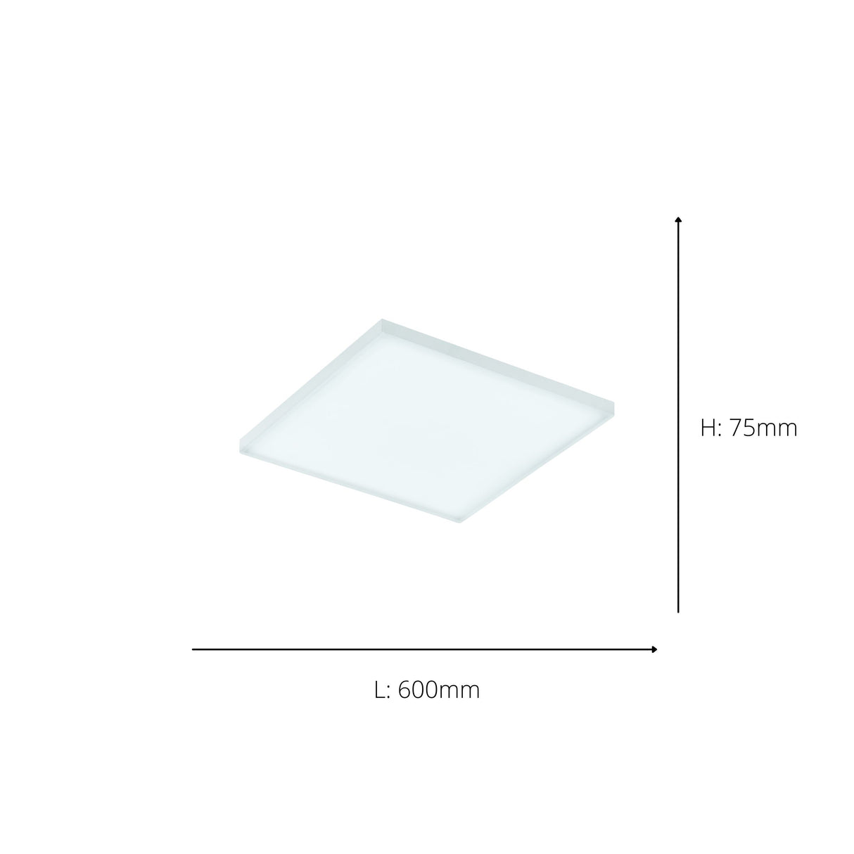 Eglo EU Turcona-Z Steel & Aluminum White LED Ceiling Light, Square