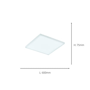 Eglo EU Turcona-Z Steel & Aluminum White LED Ceiling Light, Square