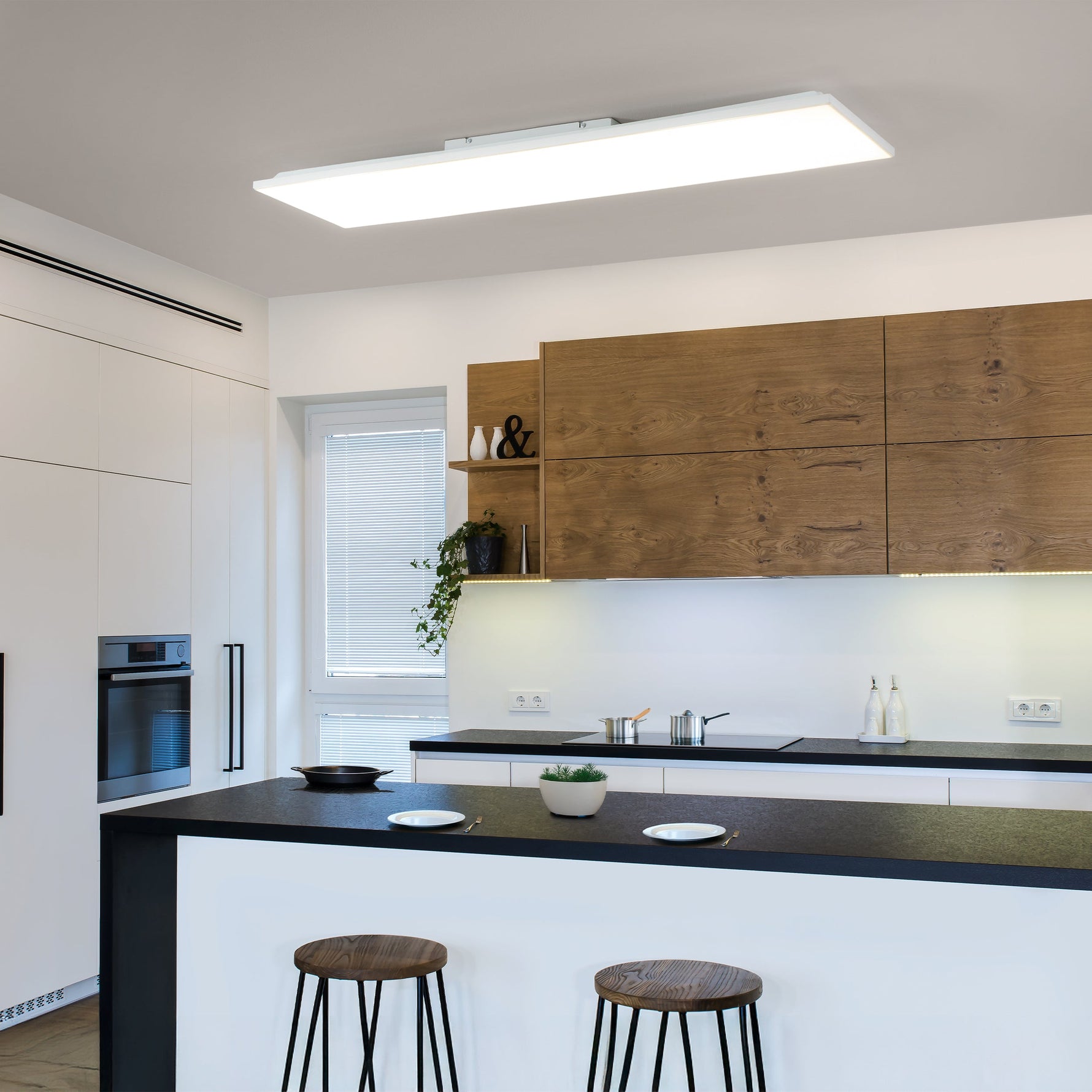 Eglo EU Loretello Steel LED Modern Ceiling Light, Black 35cm product image - Endon Lighting from First Light Direct with great prices and fast UK delivery