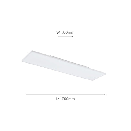 Eglo EU Turcona-Z Steel & Aluminium White LED Ceiling Light, 120cm