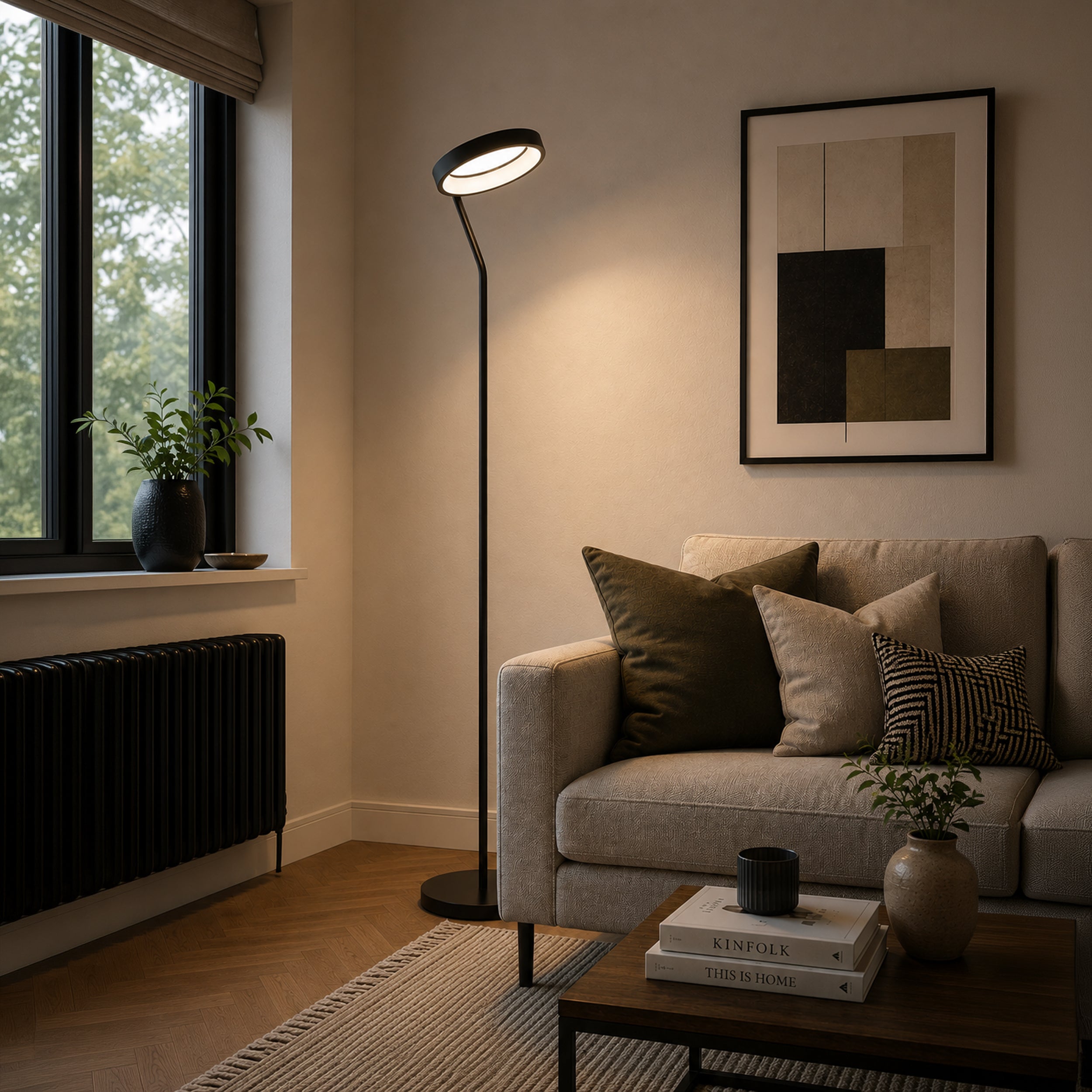 Eglo EU Madonnina Black Steel & Glass Modern Table Lamp