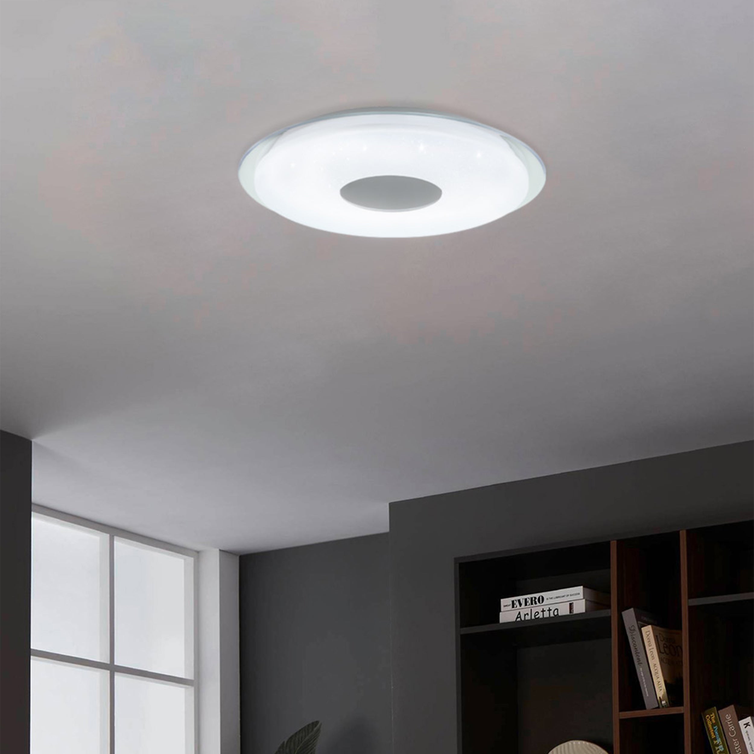 Eglo EU Ruotale Modern Black Steel LED Ceiling Light product image - Endon Lighting from First Light Direct with great prices and fast UK delivery