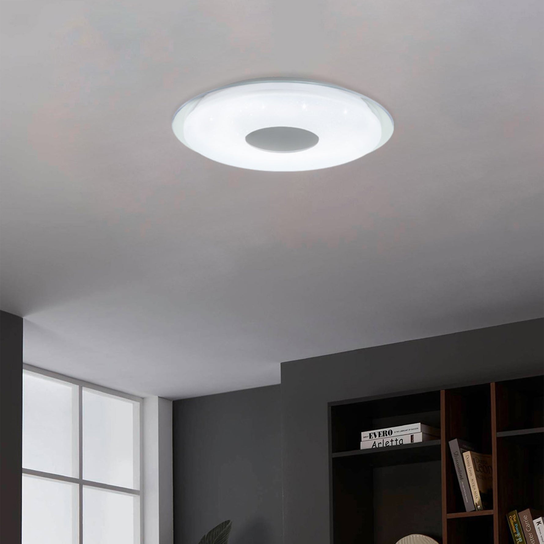 Eglo EU Ruotale Modern Black Steel LED Ceiling Light product image - Endon Lighting from First Light Direct with great prices and fast UK delivery