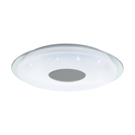 Eglo EU Lanciano-Z White Plastic Crystal Effect Integrated LED Smart Light Flush Fitting, (D) 45cm