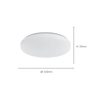 Eglo EU TOTARI?Z Smart LED Ceiling Light – White Finish, Tuneable White 2700–6500K, App & Remote Control, 530mm Indoor Light