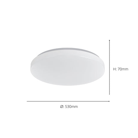 Eglo EU TOTARI?Z Smart LED Ceiling Light – White Finish, Tuneable White 2700–6500K, App & Remote Control, 530mm Indoor Light