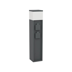 Eglo EU Park 5 Outdoor Plug Socket Light Post Black Steel Weather?Resistant Power Column, IP44 (500mm), E27