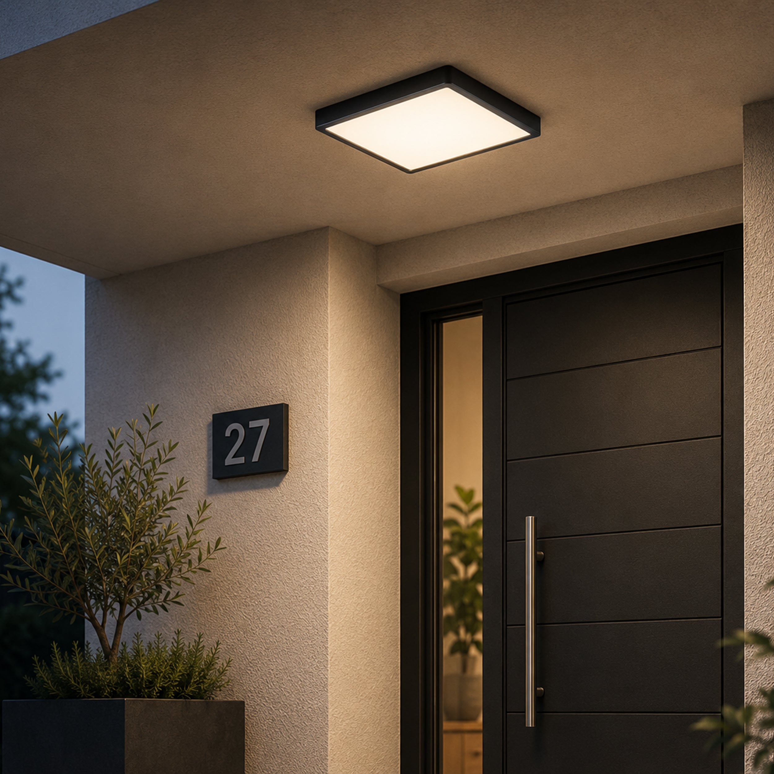 Eglo EU FUEVA?5 Surface?Mounted LED Ceiling Light – Brushed Brass Steel, Square, Warm White, Indoor Lighting product image - Endon Lighting from First Light Direct with great prices and fast UK delivery