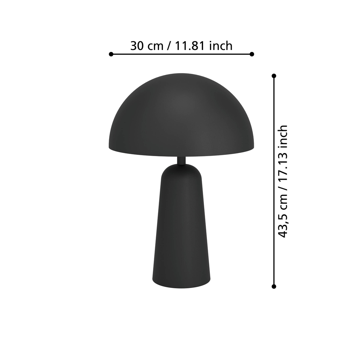 Eglo EU ARANZOLA Table Lamp – Black & White Steel Design, E27, Inline Switch, Indoor Lighting