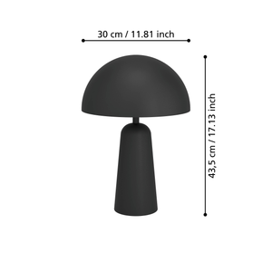 Eglo EU ARANZOLA Table Lamp – Black & White Steel Design, E27, Inline Switch, Indoor Lighting