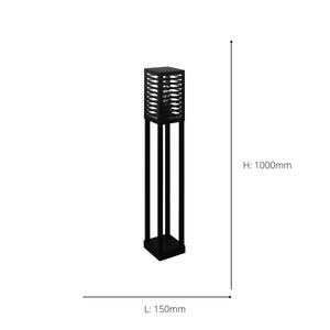 Eglo EU Alamonte 3 Aluminium & Steel Black Outdoor Floor Light