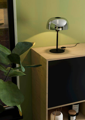 Eglo EU SOLO?2 Table Lamp – Black Steel with Smoked Glass Shade, E27, Inline Switch, Indoor Lighting